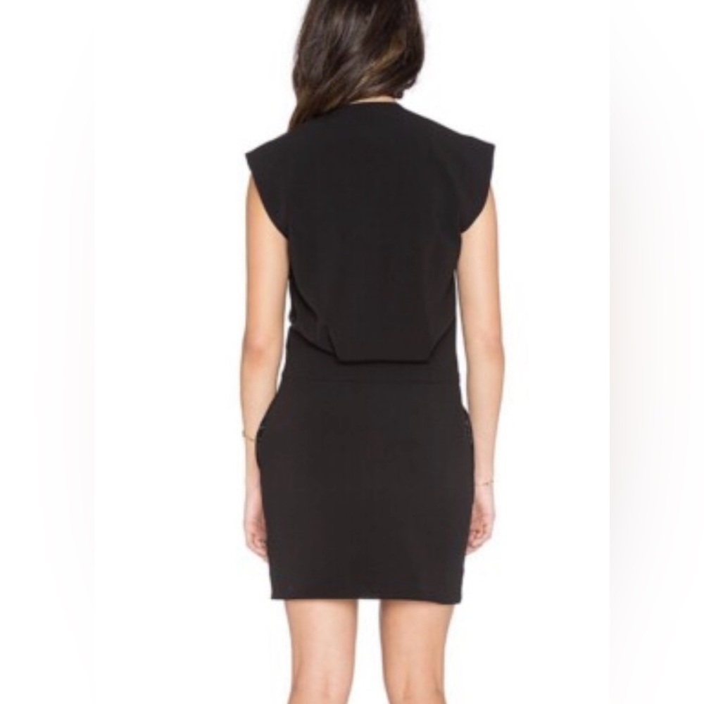 NWOT L'AGENCE Cara Black V-Neck Mini Dress size 10 - Picture 2 of 14